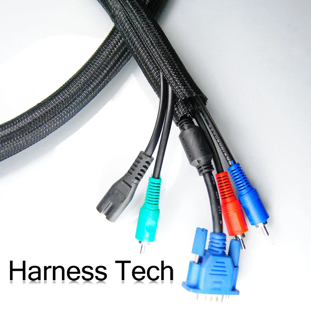

1-1/2'' ID:38mm Flexo F6 Braided Sleeving Cable Wrap Split Loom Self closing cable wrap