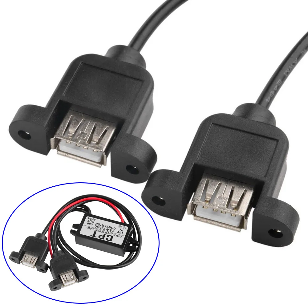 Модуль 12 В до 5 пост 3A 15 Вт USB 2 0 выходной адаптер питания Автомобильное зарядное