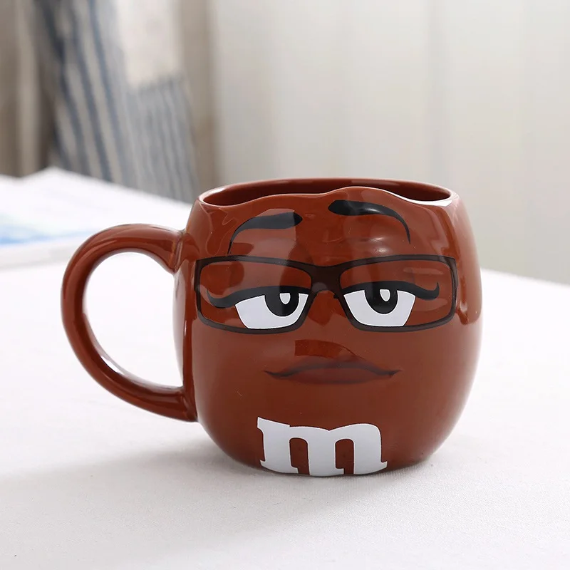 1 шт. кружки для шоколада M& M'S с рисунком из мультфильма, 600 мл, настоящий M Beans, керамика, чашка для кофе, молока, завтрака, посуда для напитков, милый Рождественский подарок - Цвет: 5