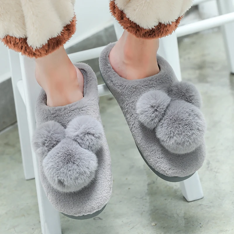 

Winter 2018 Men Warm Soft Bottom Super Light Indoor Shoe For Man Comfortable Plush Home Slippers Gray Brown Cotton Slippers Male
