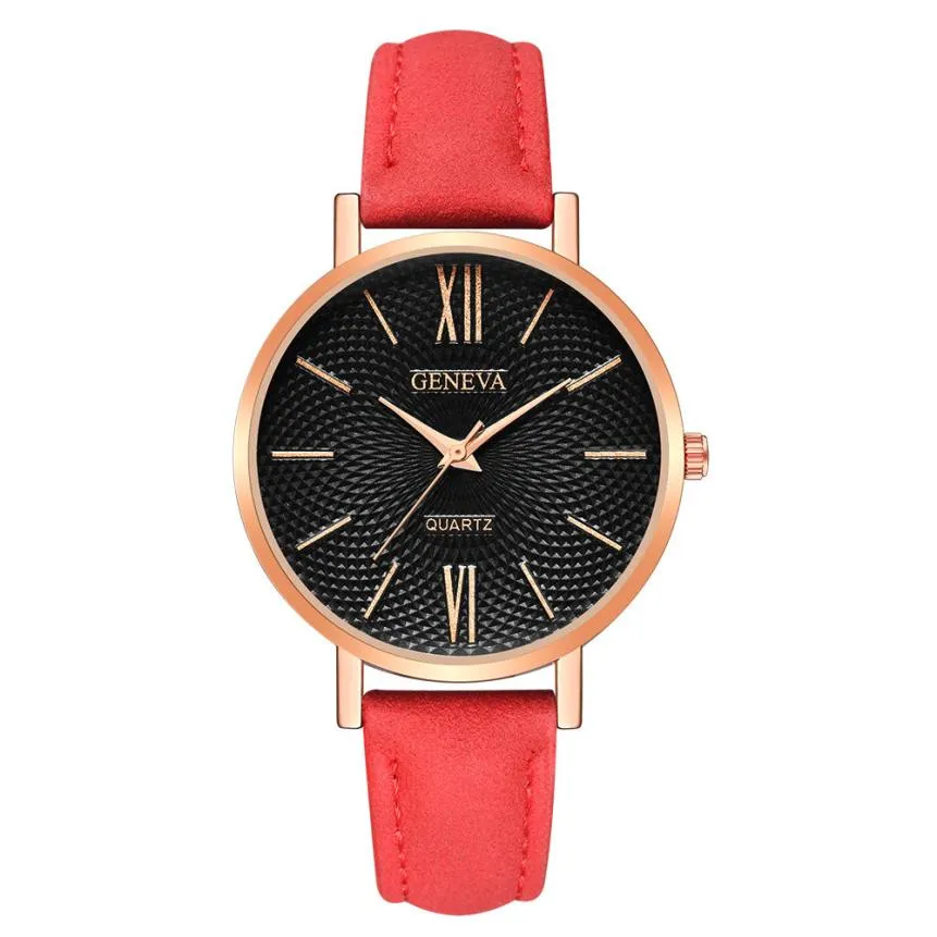 

TZ#502 Fashion Geneva Women's Watch Leather Military Casual Analog Quartz Wrist Watch Business Watches2 Free Shipping
