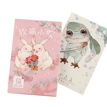 

4packs/lot Lovely Cartoon Rabbit Bird Greeting Card postcard Bookmark greeting card Gift Card Set Message Cardwholesale