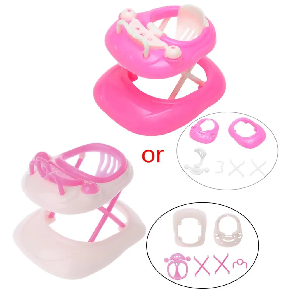

New Pink Plastic Walker For Barbie Doll House Dollhouse Miniature Accessories
