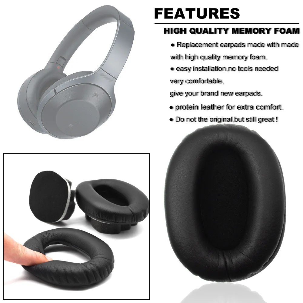 Premium Ear Pads Cushions Replacement Repair for Sony MDR 1000X WH 1000XM2 Headphone