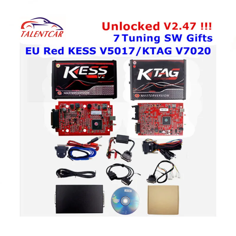 

KESSV2 KESS V2 V2.47 V5.017 EU Red ECM Titanium Winols KTAG V7.020 Online Master Version ECU OBD car/truck Programmer tool