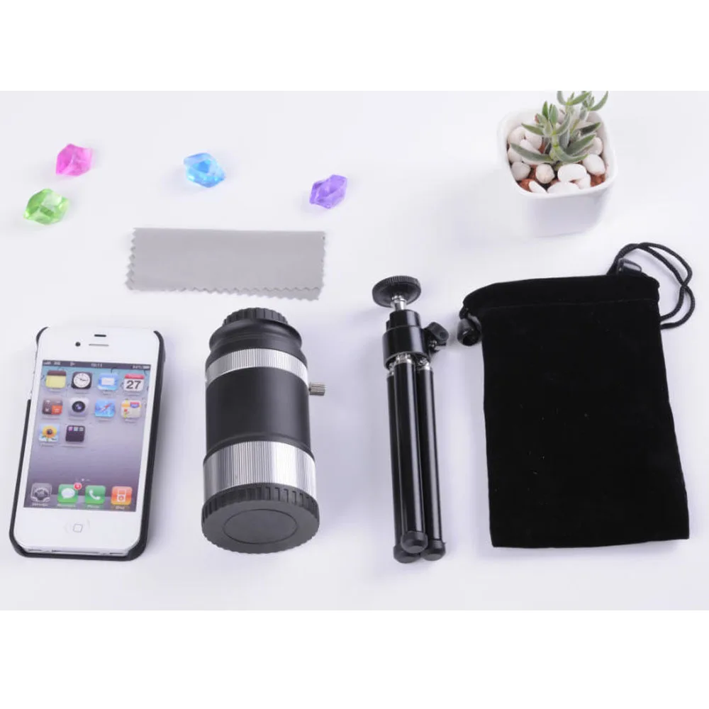 

Professional Universal Metal Micro 14X 40mm Telephoto Lens Kit Phone Lens with Clip and Tripod for Samsung iPhone 7 6 Smartphone