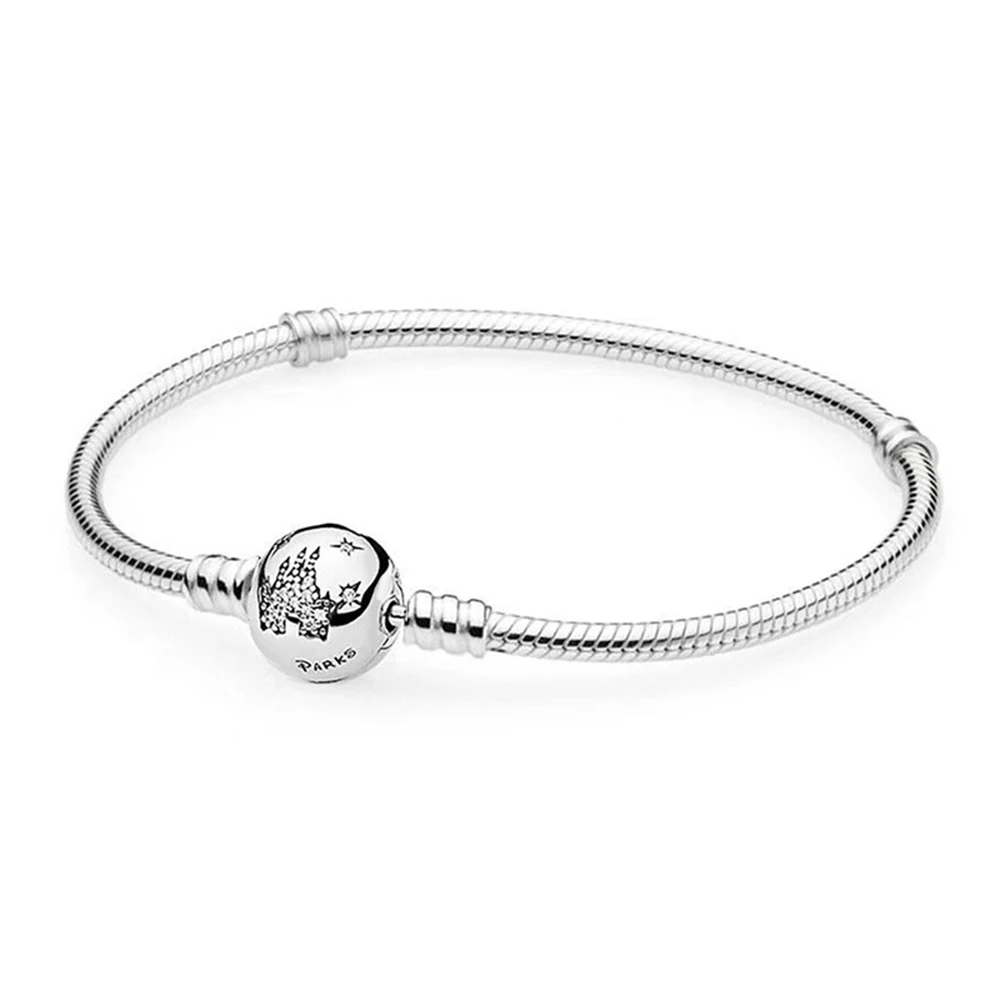 

2019 New 100% 925 Sterling Silver Lovely Parks Bracelet Clear CZ Charm Bead for Fashion Women DIY Gift Jewelry Gift