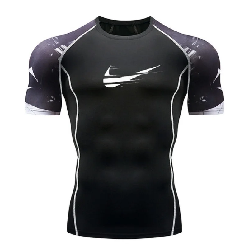 Rashguard männer Kurzarm Laufhose T-Shirt Sport männer Lauf Fitness Sportswear Bodybuilding Marke Kompression Shirt