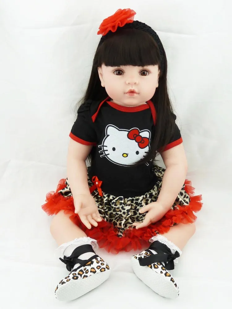 

58cm Silicone Reborn Baby Dolls Baby Alive Realistic Boneca Bebe Lifelike Real Girl Doll lol dolls Reborn Birthday Christmas