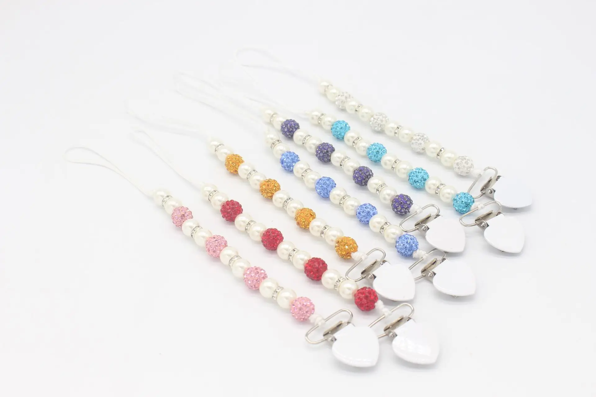 Newborn Crystal Pacifier Chain Pacifier Holder Baby Anti-lost Pacifier Clip Chain Baby Products New Arrivals Dummy Feeding Clip