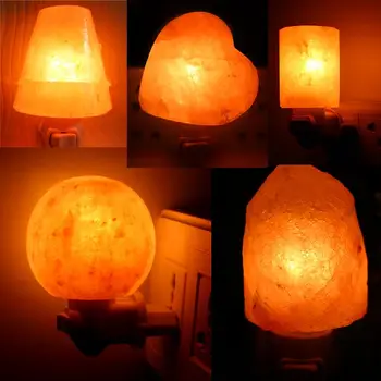 

1pcs Wall lamp natural himalayan hand carved salt lamp bulb 360 degree rotation US plug christmas gift