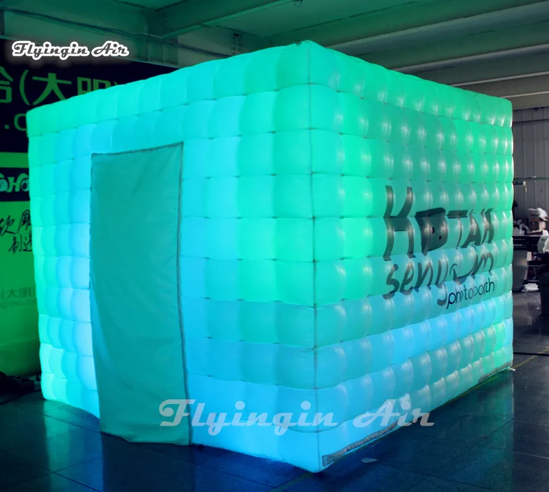 Вечерние и свадьба фон 2,2 м квадратный надувной светодиодный куб Photo Booth с полосы света - Цвет: White