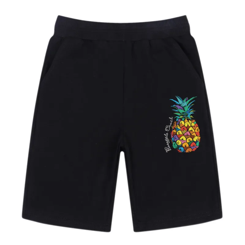 

2019 Hot Selling Kid Shorts Summer Casual Boys Girls Pineapple Maple Leaf Print Trousers Children Cotton Sweatpants