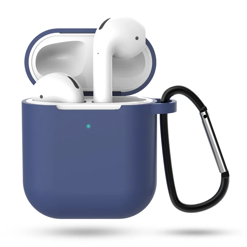 Мягкий силиконовый чехол AirPods для хранения, защитный чехол для наушников, защитный чехол, защитный чехол для зарядки, коробки для хранения, подходящий чехол - Цвет: blue