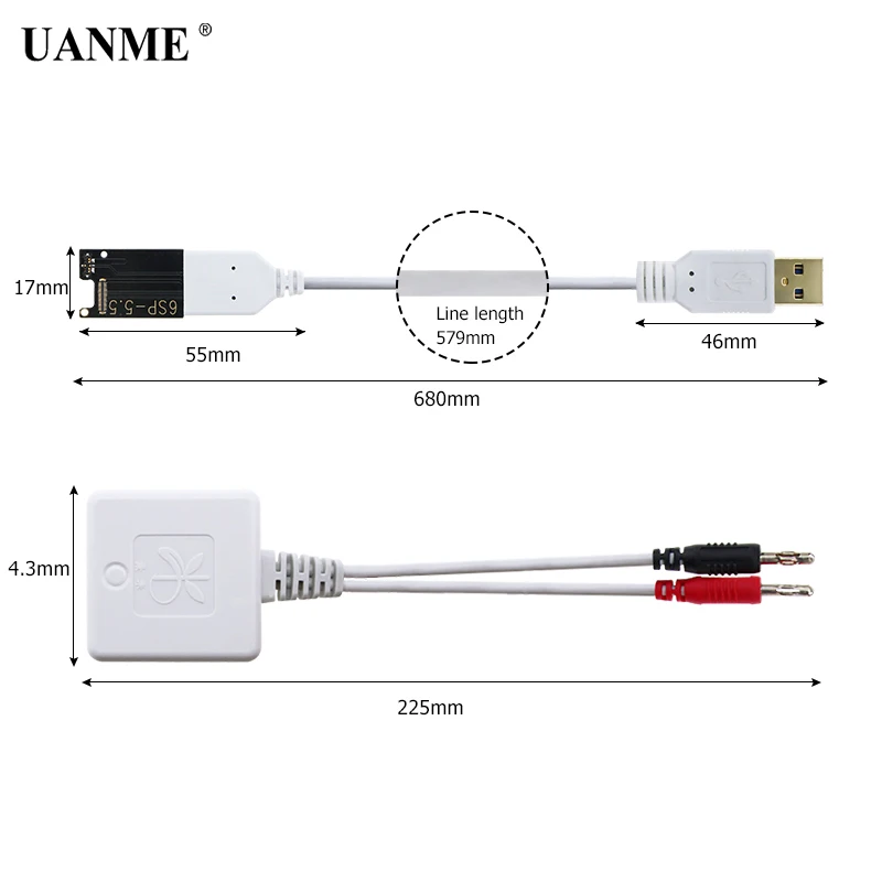 UANME мощность зарядное устройство тесты кабель для iPhone 6 6plus 6S 6splus 4 4G 5 г 5C 5S восстановить батарея Active материнская плата ing ремонт