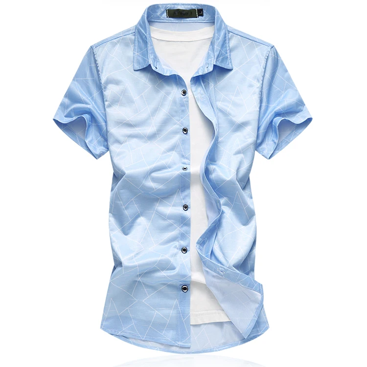Рабочая одежда высокого качества большой Размеры короткий рукав MOOWNUC модные летние рубашки, Для мужчин Повседневное Новый MWC синий 5XL 6XL 7XL