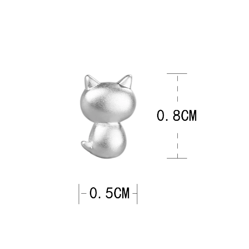 2018 New 925 Sterling Silver Lucky Cat Stud Earrings Fine Jewelry For Lady Sporty Style Birthday Gift For Women Daily Wear (7)