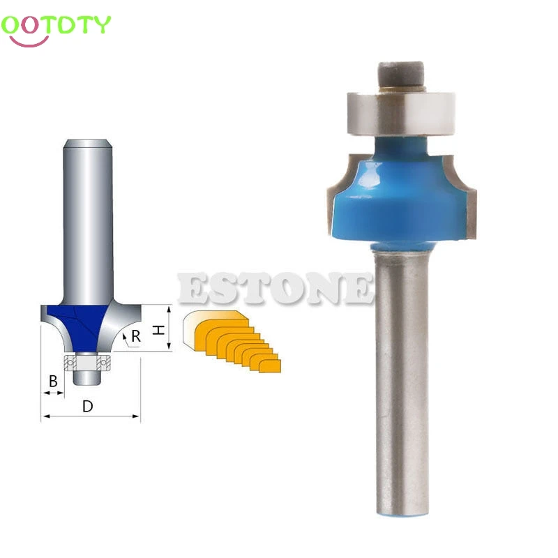 1//8/" Radius 1//4/" Shank Round Over Beading Edging Router Bit Woodworking Tool