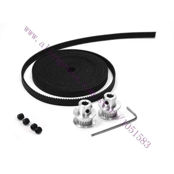 

2x MXL 30T 6mm Bore Aluminum Pulleys & 2M Timing Belt width 10mm Set For 3D Printer Reprap Prusa Mendel Free Shipping