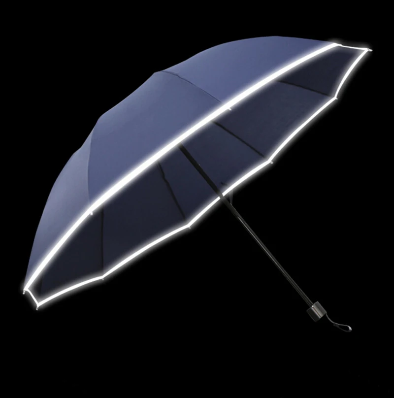 Buy Rainy Night Reflective Safety Folding Umbrella Three Folding Umbrella Rain