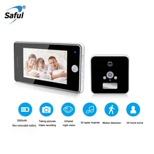 Saful Wireless Door Viewer Camera 32 Ringtons Infrared Night Vision Photo Taking Video Recording No Disturbing Monitor Doorbell