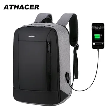 

Athacer Big Capacity Backpack Waterproof USB Charging Durable Laptop Anti-theft Bag Men For Travel Business School Bags Women