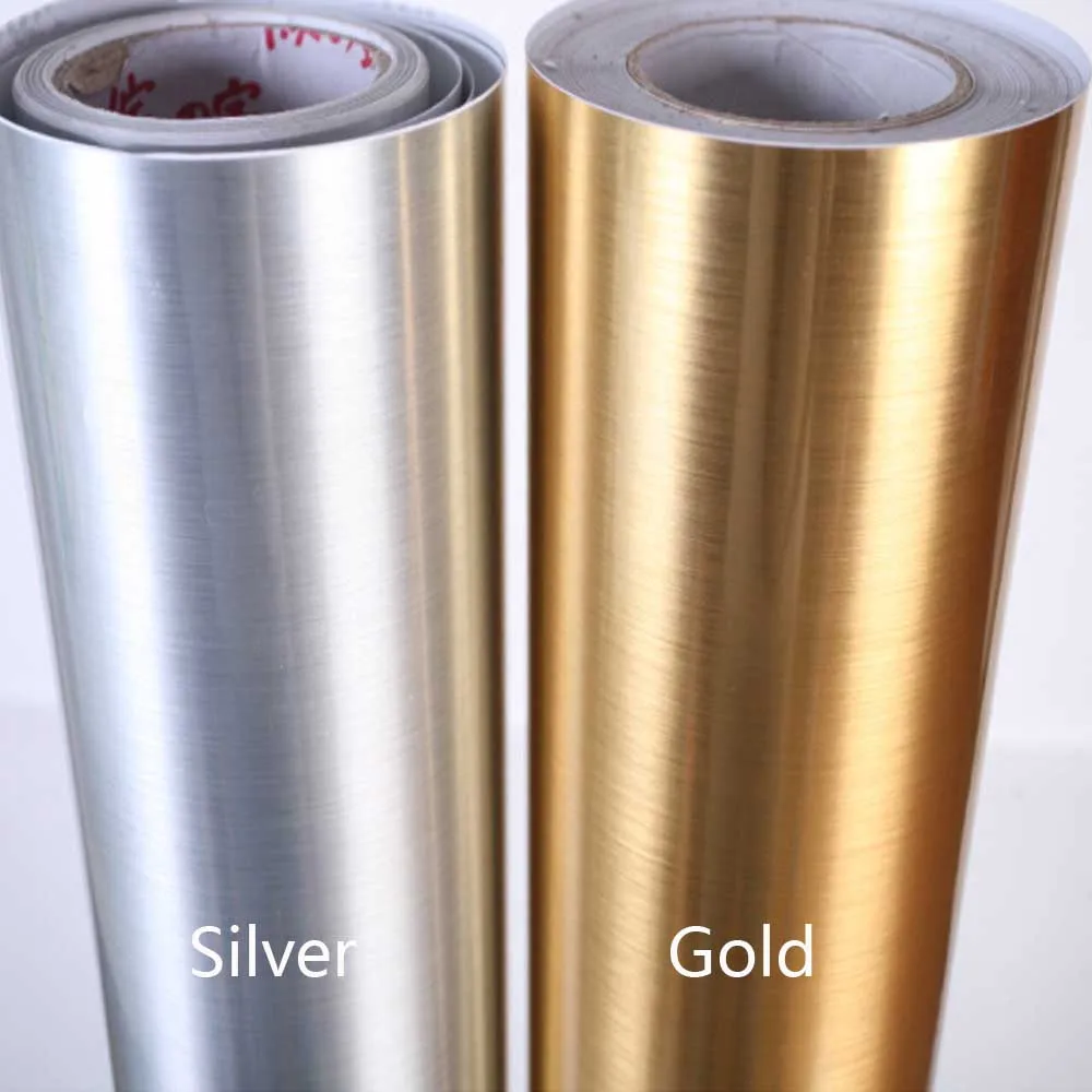 Silver Self Adhesive Wall Paper Furniture Film Kitchen Cabinets Sticker Waterproof Gold Self-adhesive Metal