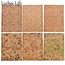 Lychee Life A4 мягкий пробковый материал 29x21 см красочная ткань с цветочным принтом DIY Ручная работа современная домашняя швейная одежда текстильные принадлежности