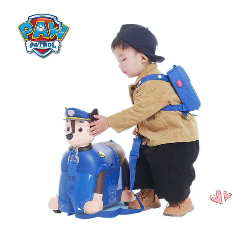

Paw patrol children riding travel suitcase trolley box multi-function children can ride can sit suitcase toy birthday gift