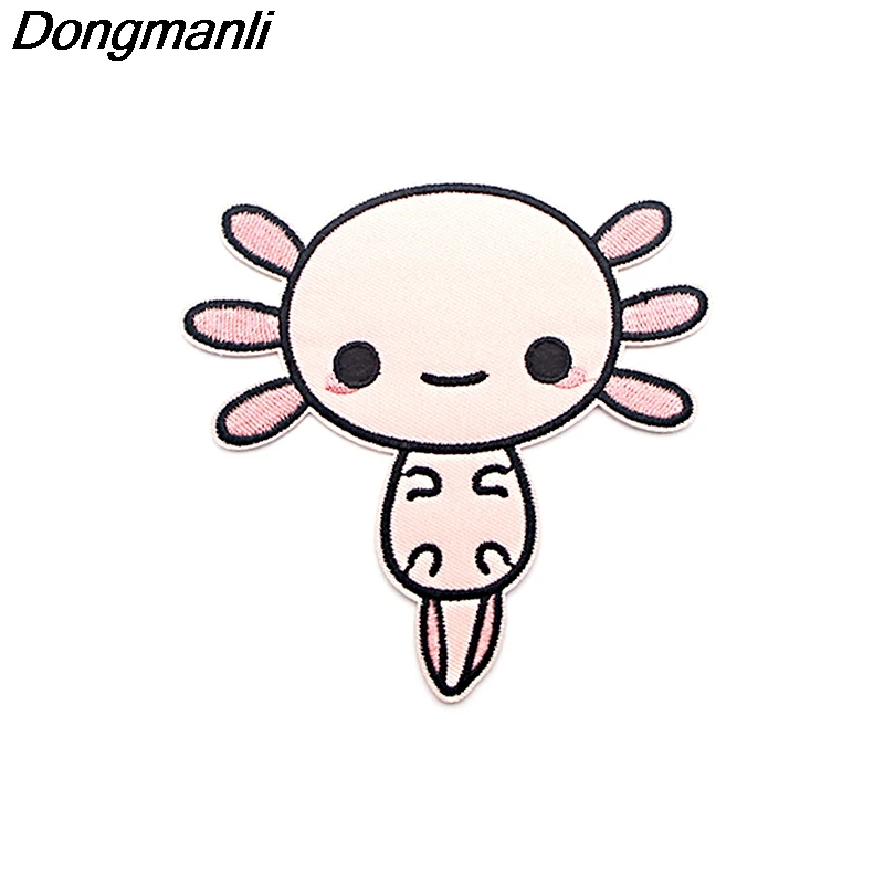 P3826 Dongmanli Axolotl вышитая аниме пришивная термоаппликация значок для одежды