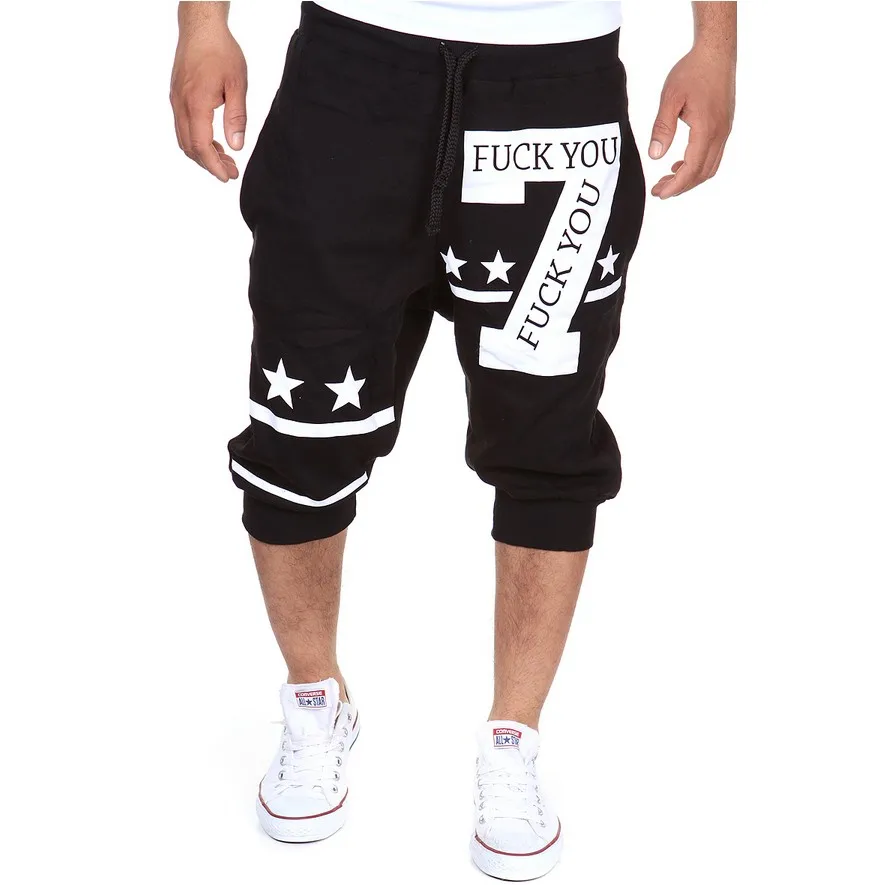 

2018 Mens Shorts Casual Bermuda Brand 7 Alphabet Printing Compression Male Cargo Shorts Men Linen Fashion Men Short Summer Linen