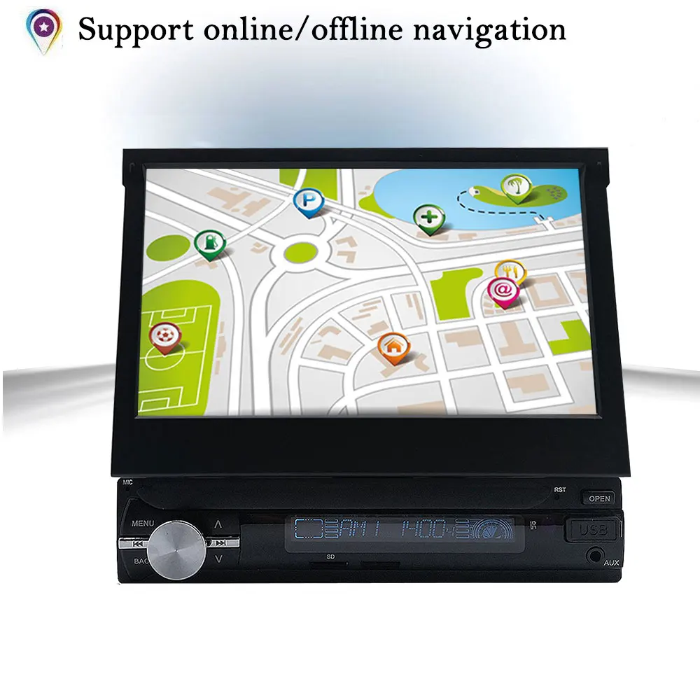 Discount Android 9.0 Single Din Car Stereo Radio 2GB 16GB HD Touch Screen GPS Navigation WiFi Bluetooth Universal car Multimedia Player 4