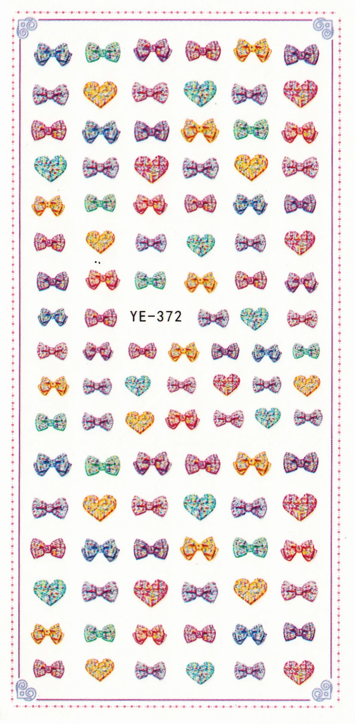 

WATER TRANSFER DECAL NAIL ART NAIL STICKER BOW TIE FLOWER VINE GRASS YE372-374