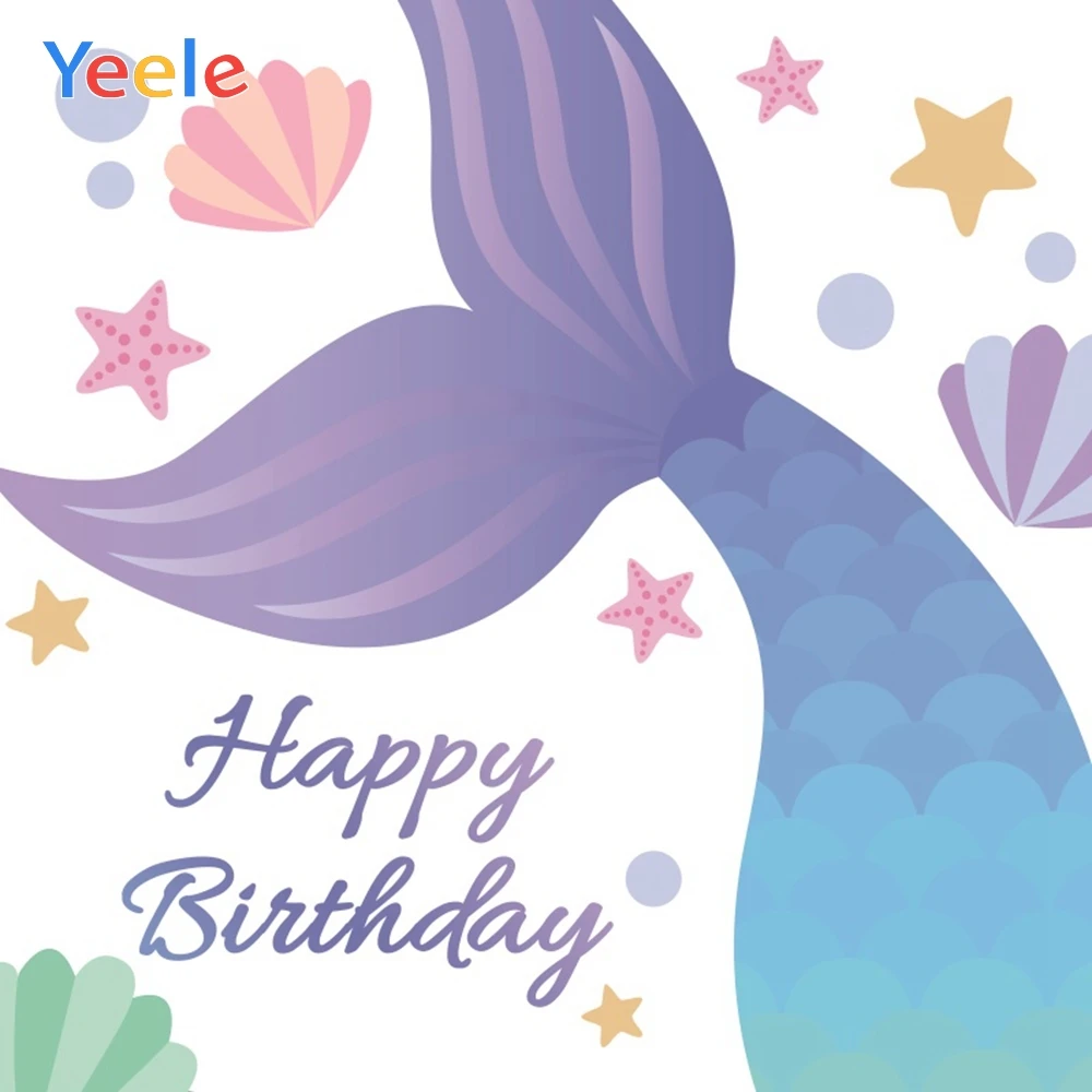 

Yeele Fish Tail Star Conch Underwater Birthday Child Photography Backgrounds Customized Photographic Backdrops for Photo Studio