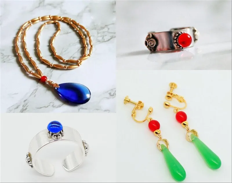 

Anime Howl's Moving Castle Howl Cosplay Necklace Earring Ring Beautiful Halloween Cosplay Necklace Pendant Gift Christmas Toy