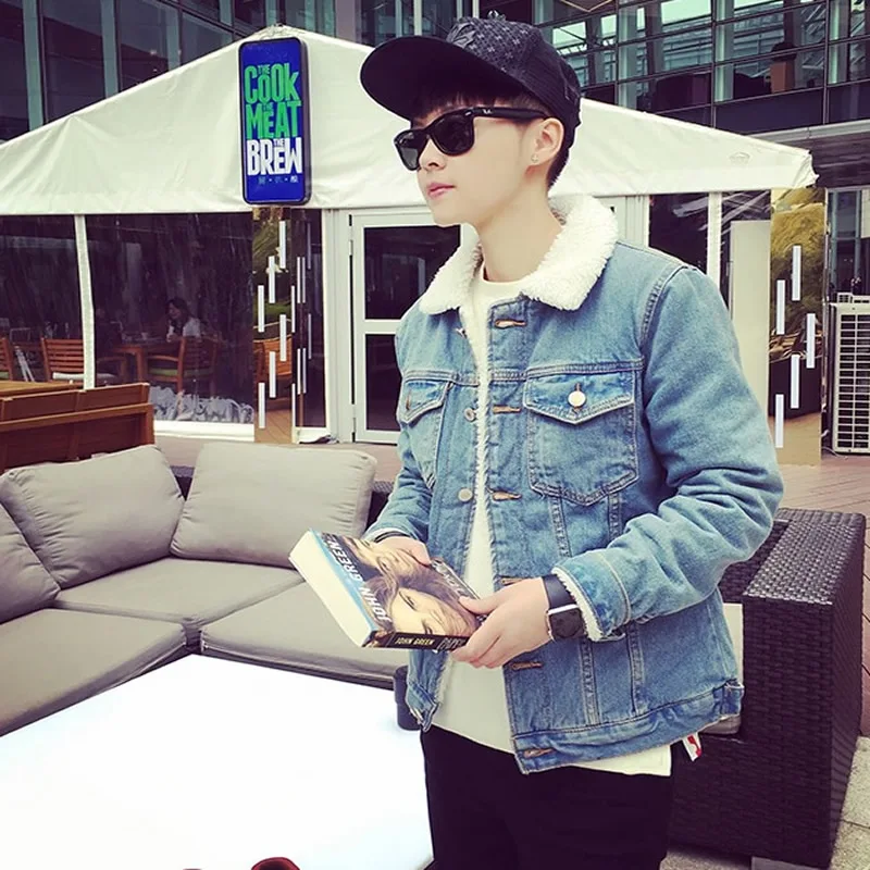 New Fashion Warm Fleece Denim Jacket Men 2018 Winter Slim Fit Streetwear Blue Black Jean Jacket Casual Outwear Male Cowboy Coat New Fashion Warm Fleece Denim Jacket Men 2018 Winter Slim Fit Streetwear Blue Black Jean Jacket Casual Outwear Male Cowboy Coat