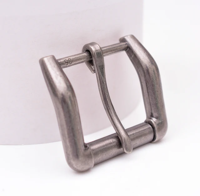 Single Prong Roller Belt Buckle Replacement - Antiqued Nickel Finish, Fits 1.5 Inch Wide Belts - View #4