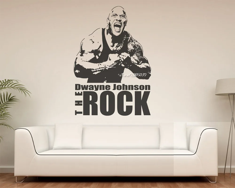 Fitness Gym Wall Sticker Muscle Star Wrestlers Decal Home Decor Boys Room Poster Vinyl Tattoo Wallpaper SA567 | Дом и сад
