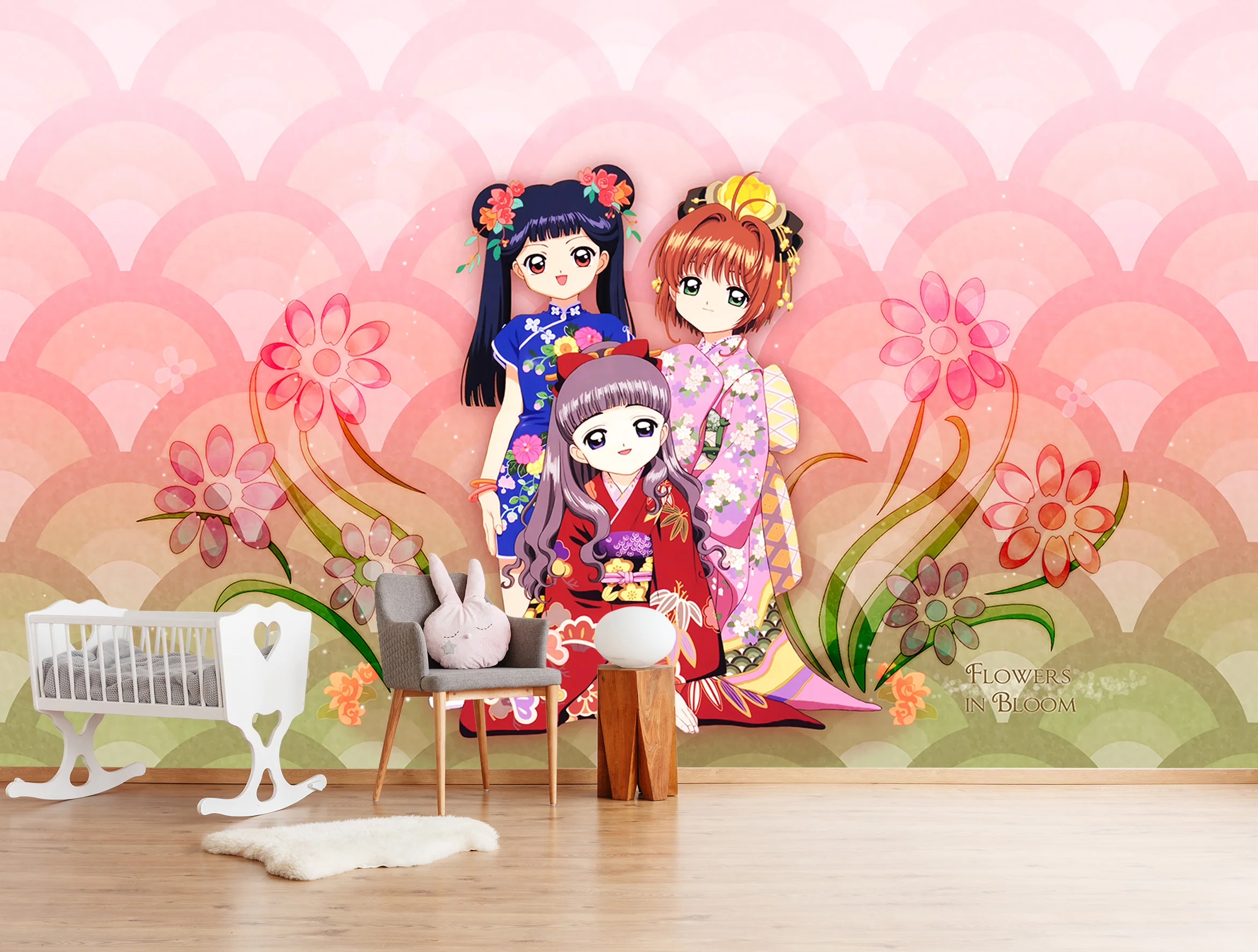 [Self Adhesive] 3D Japanese Girl 0227 Japan Anime Wall Paper mural Wall