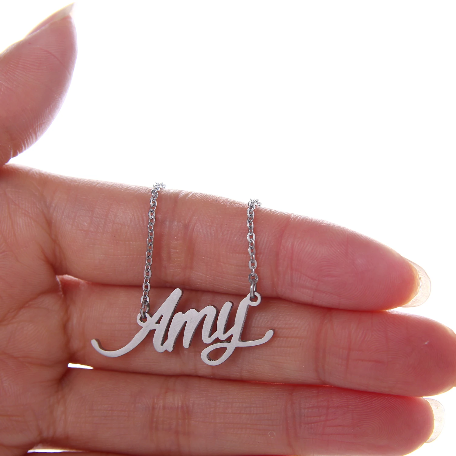Модное ожерелье из нержавеющей стали + браслет набор &quotAmy&quot с надписью Золотое