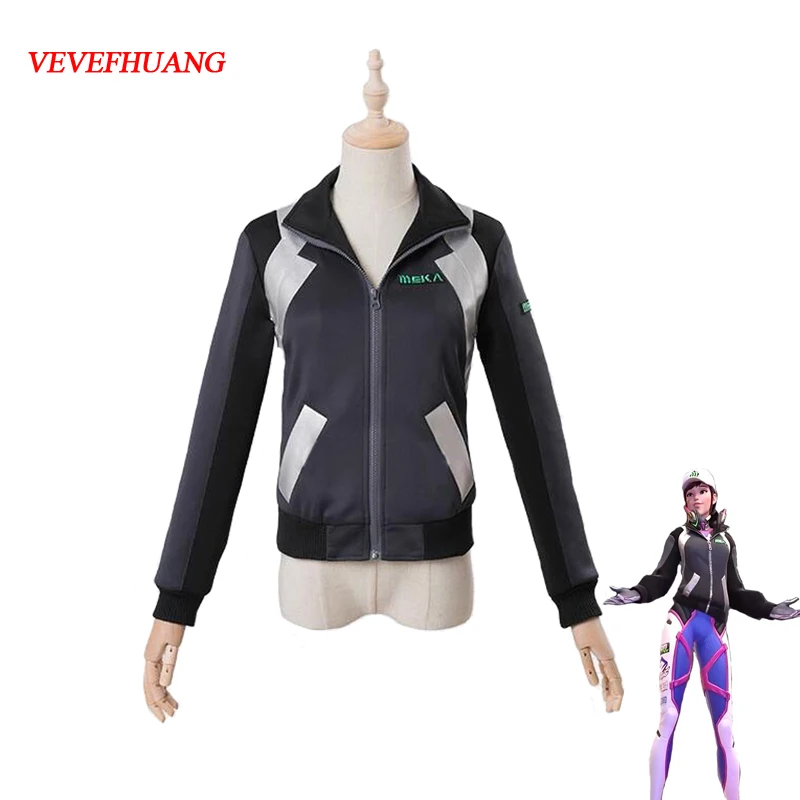 

VEVEFHUANG OW D.Va DVA Hana Song Cosplay Costume Shooting Star Jacket Sweatshirt Sportswear Top Halloween Carnival Costumes