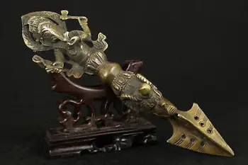 

NICE CHINESE OLD BRONZE COLLECTABLE HANDWORK CARVED ELEPHANT GOD STATUE AMULET Garden Decoration 100% real Brass Bronze