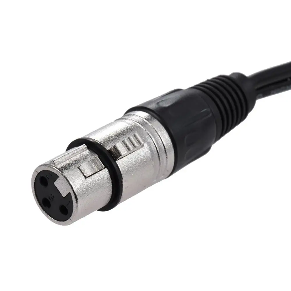 

1 XLR Female to 2 RCA Male Plug Stereo Audio Cable Connector Y Splitter Durable