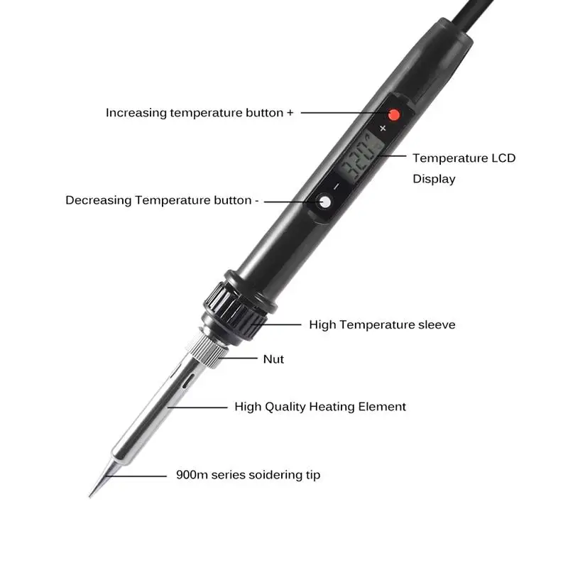 110 В/220 В 80 Вт Электрический паяльник с регулируемой температурой сварочный паяльник быстрый нагрев электронные инструменты для ремонта