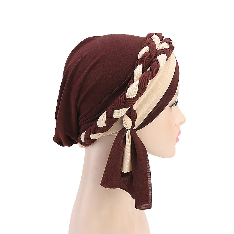 Богемский стиль, женская шапка-тюрбан, Модный женский шарф-снуд на голову, хиджаб, мусульманский внутренний хиджаб для женщин, аксессуары для волос, выпадение волос