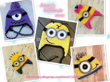 

Handmade Crochet Newborn Baby Despicable Me Hat,Newborn Baby hat,Minion Hat for Photo Props
