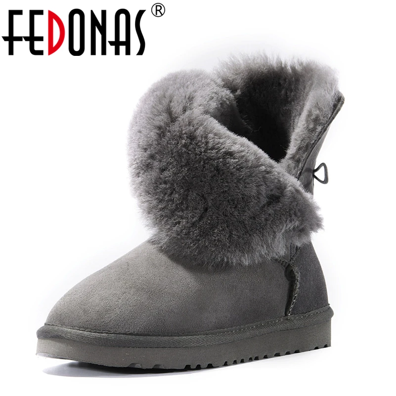 FEDONAS Women Cow Suede Mid-calf Boots Soft Genuine Leather Warm Wool Fur Snow Boots Women For Ladies Autumn Winter Shoes Woman FEDONAS Women Cow Suede Mid-calf Boots Soft Genuine Leather Warm Wool Fur Snow Boots Women For Ladies Autumn Winter Shoes Woman
