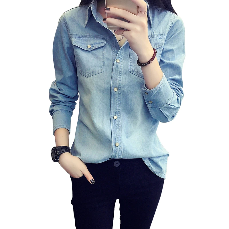 cotton denim shirt womens