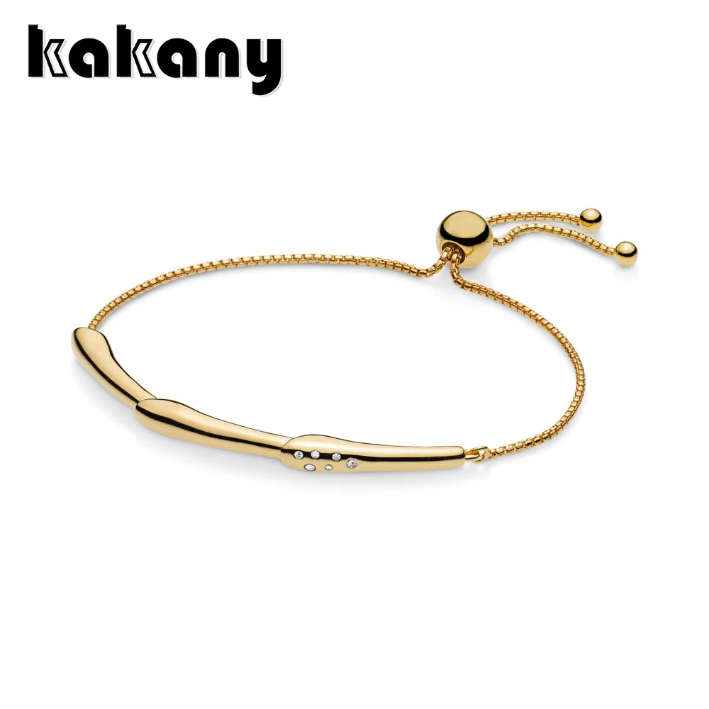 

KAKANY New SHINE FLOWER STEM SLIDING BRACELET Original High Quality 1:1 Fashion 925 Sterling Silver Jewelry DIY 567917CZ