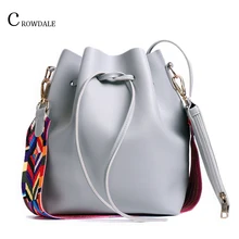 Crowsdale женская сумка с цветным ремешком, женская сумка-мешок из искусственной кожи, сумка на плечо, посылка s, брендовая дизайнерская женская сумка через плечо, посылка на плечо
